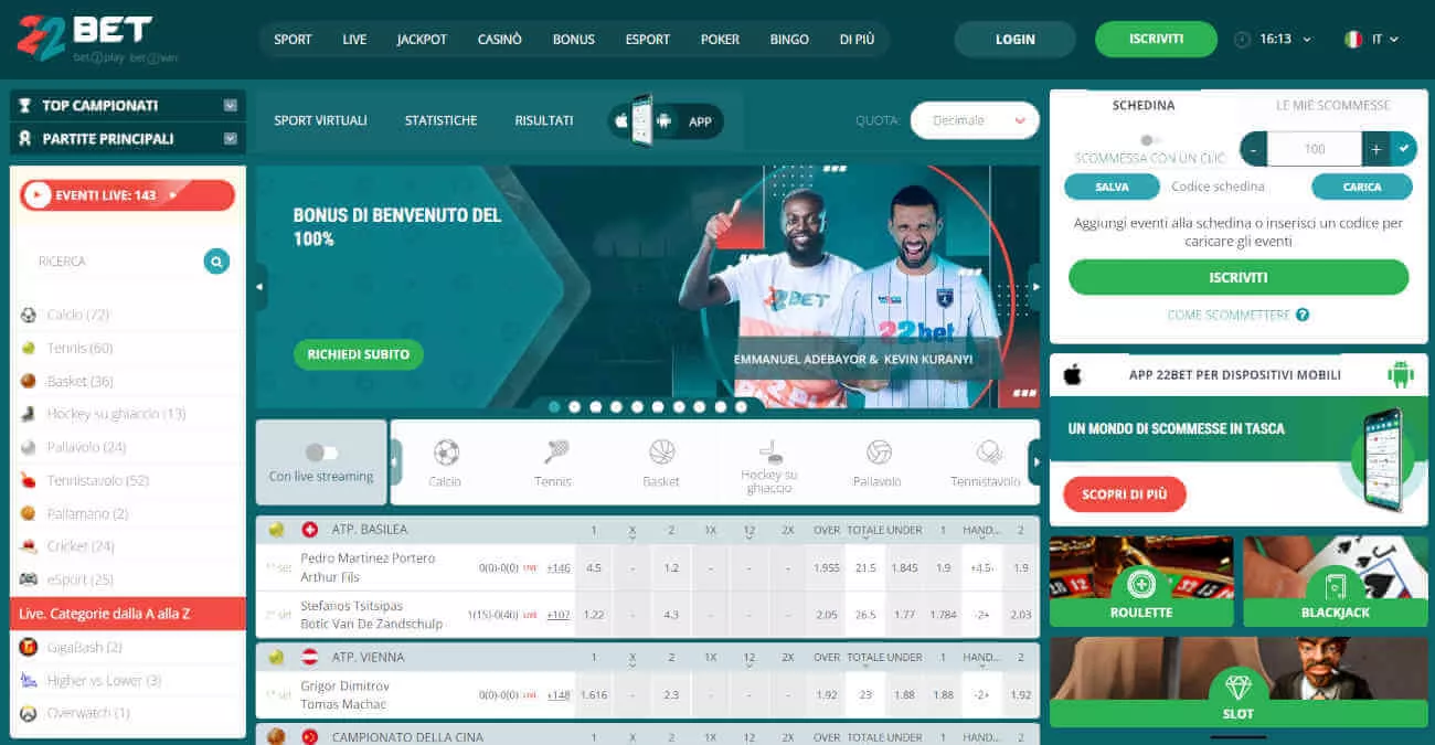 22bet bonus senza deposito TOC 4