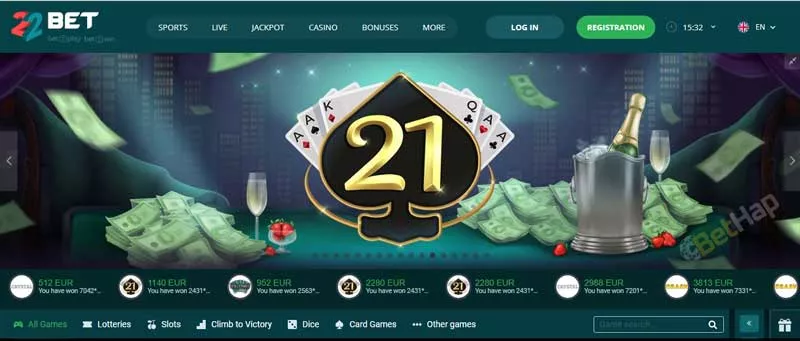 22bet kasiino TOC 8