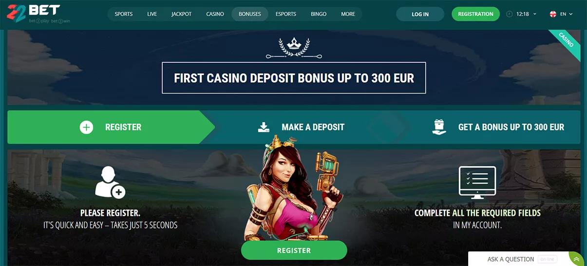 22bet залози TOC 9