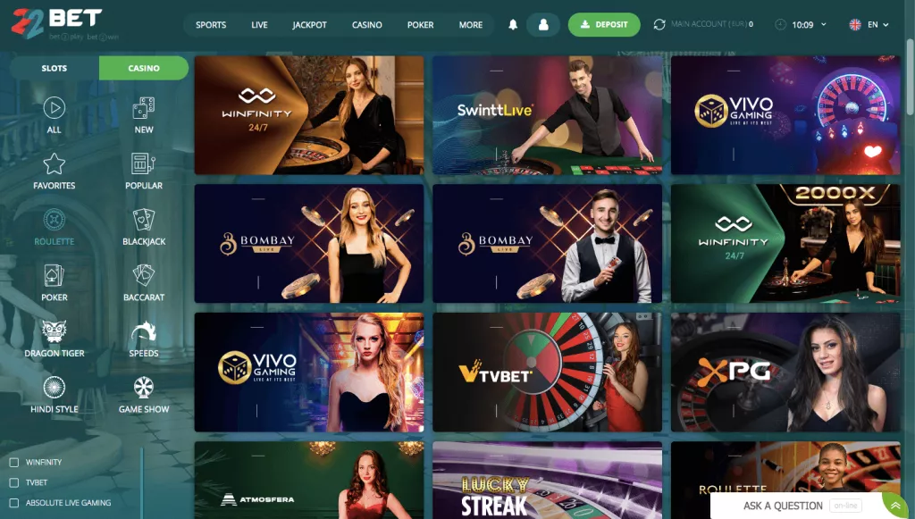 casino 22bet TOC 1